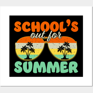 School's Out for Summer Sunglasses, Funny Last Day of School Posters and Art